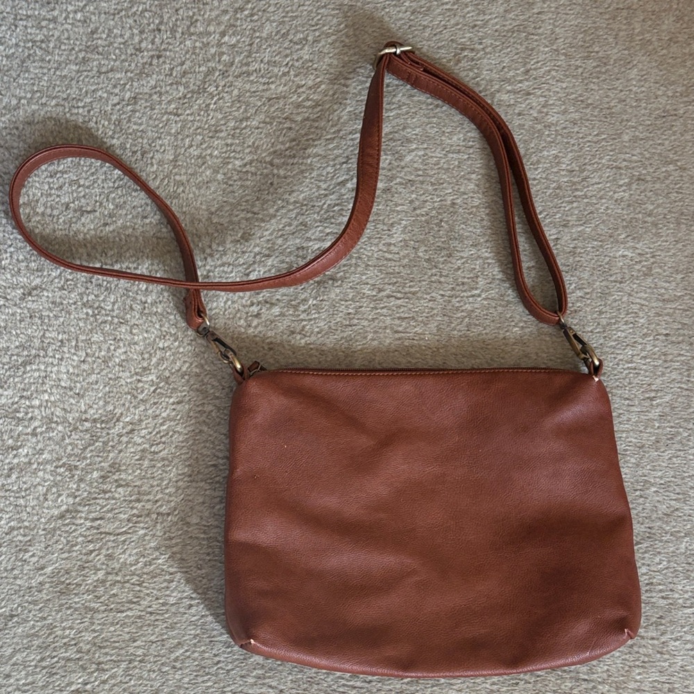 Joy Susan vegan adjustable brown cross body purse